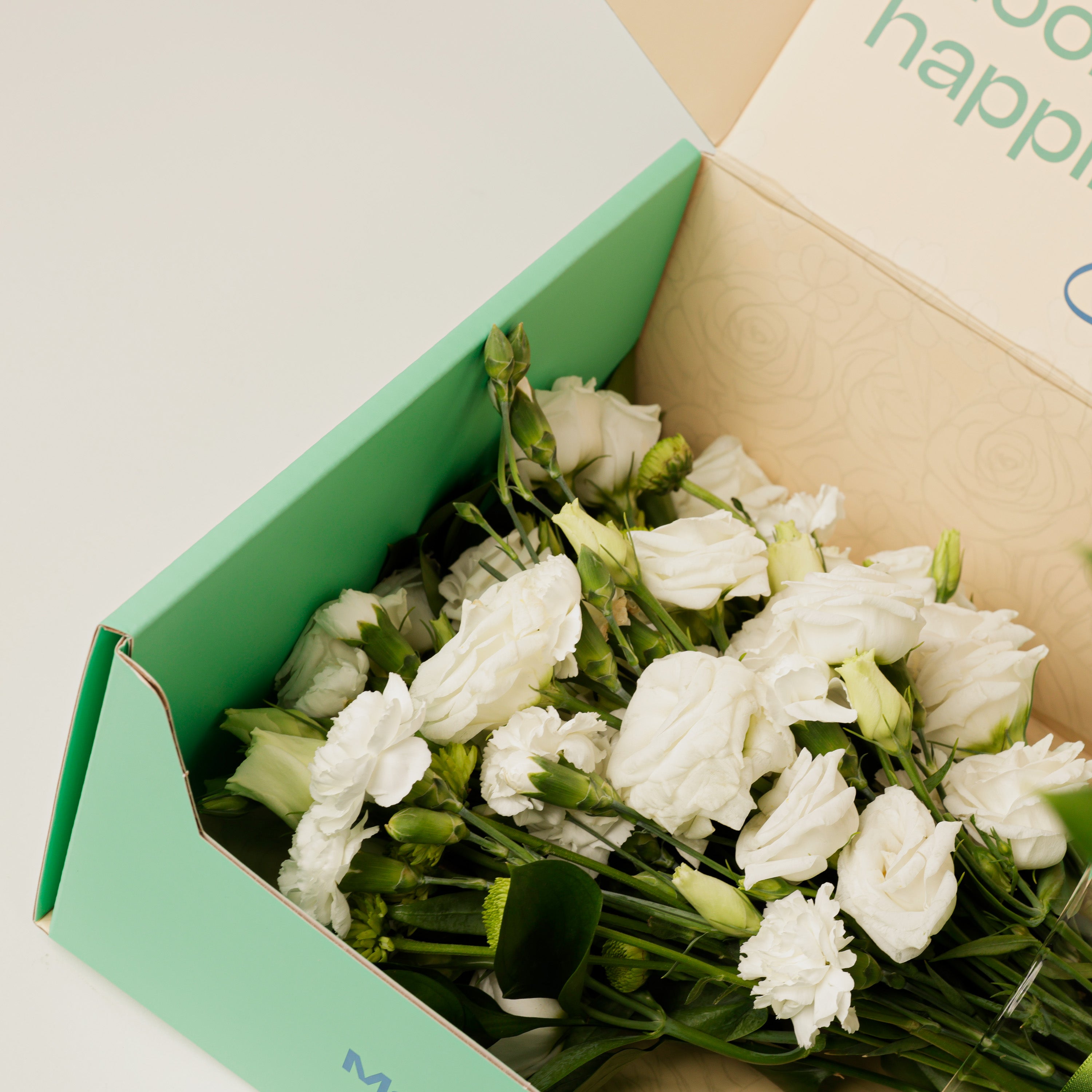 Essential White Lisianthus Flower Box