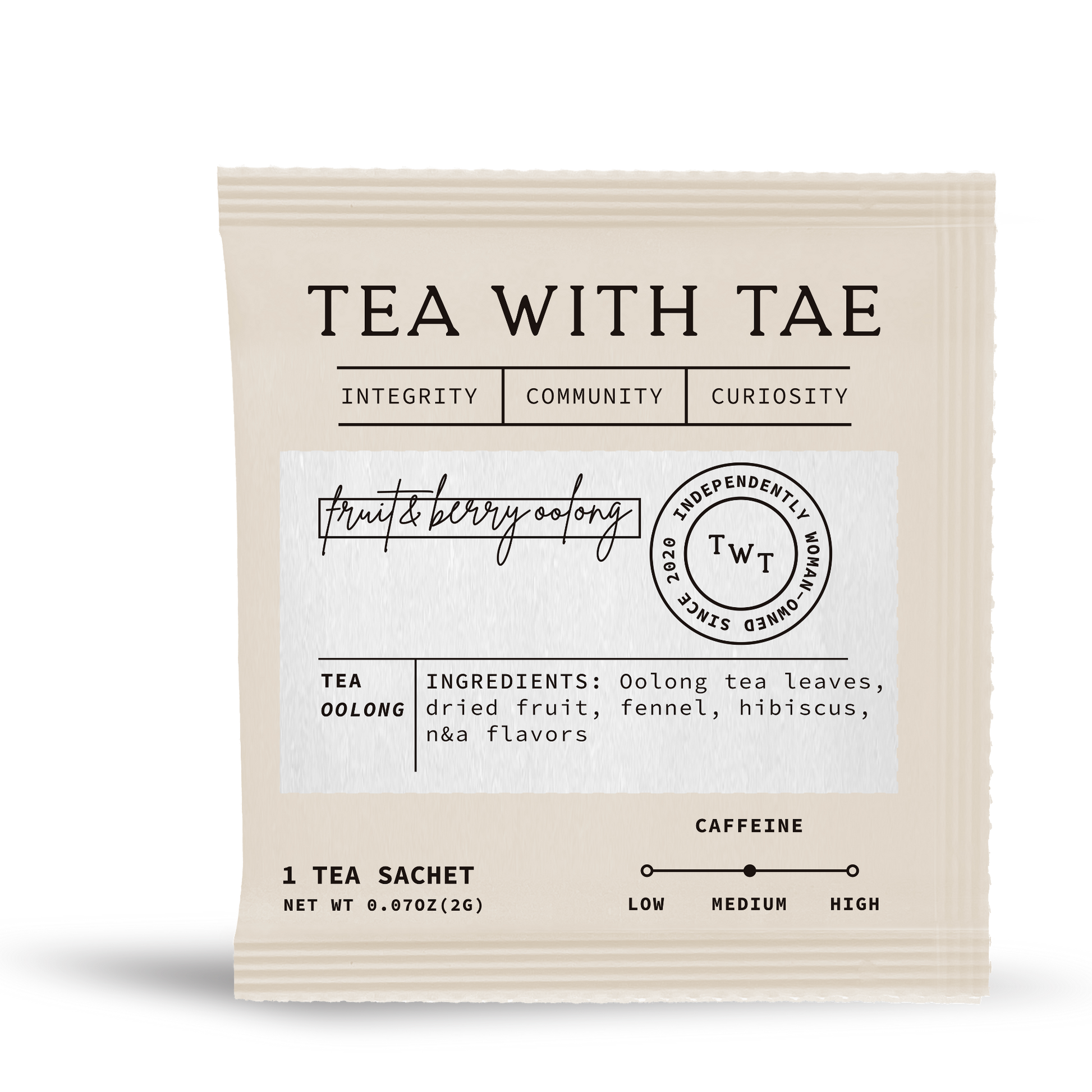 Blyskt Tea package with 'Tea with Tae' branding on a white background