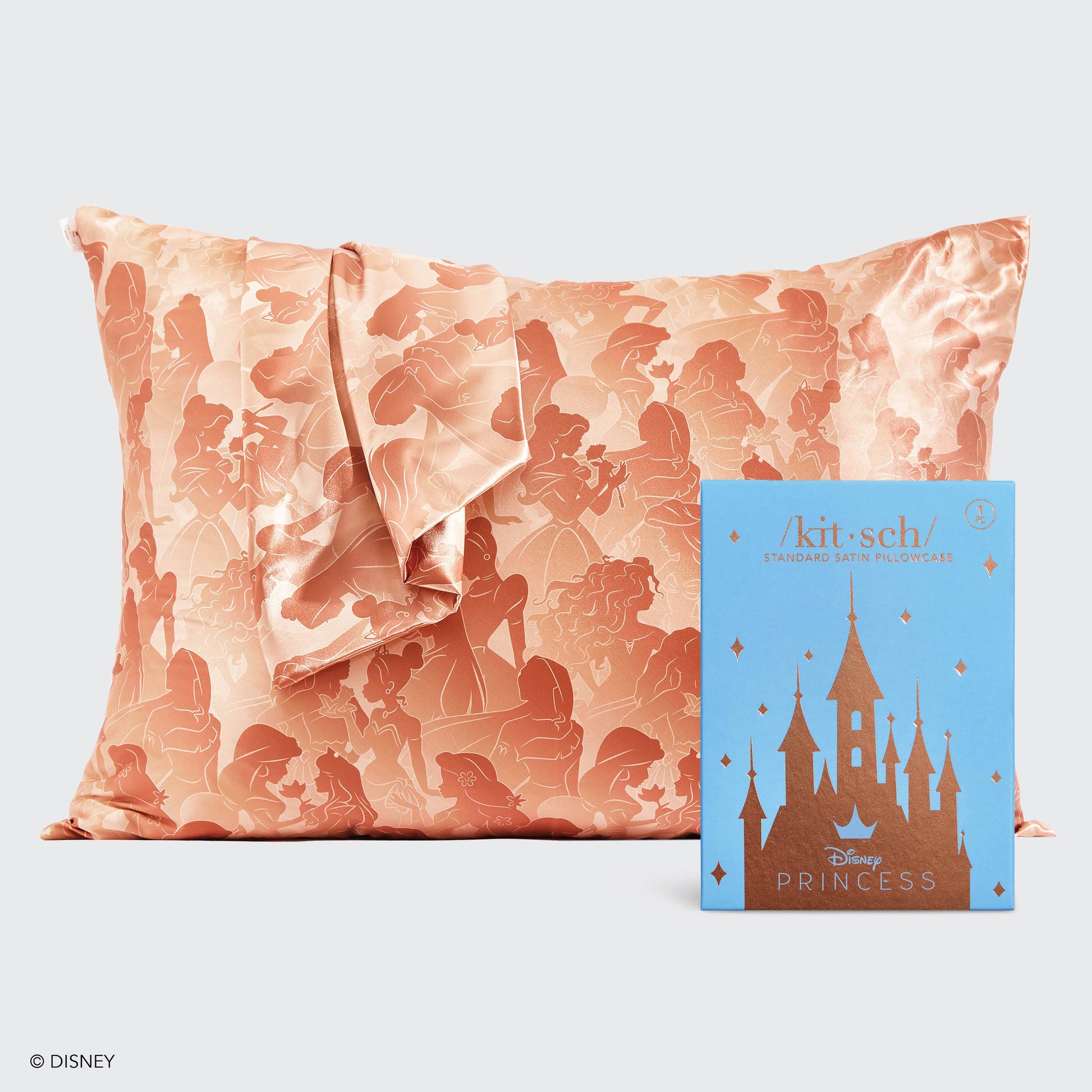 Blyskt Decorative pillow with princess silhouette pattern and a matching box on a light gray background
