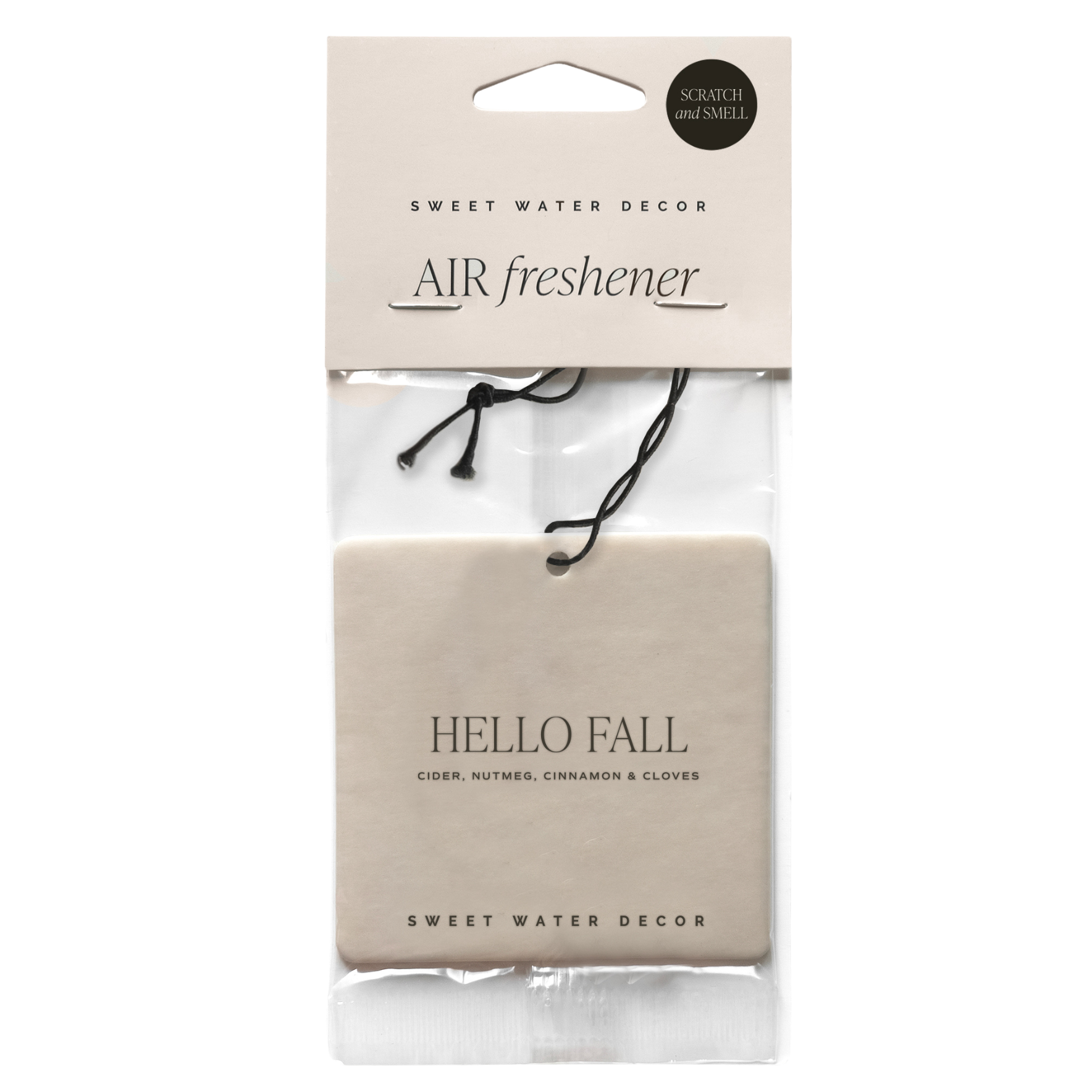 Blyskt Sweet Water Decor air freshener packaging with 'Hello Fall' scent on a white background