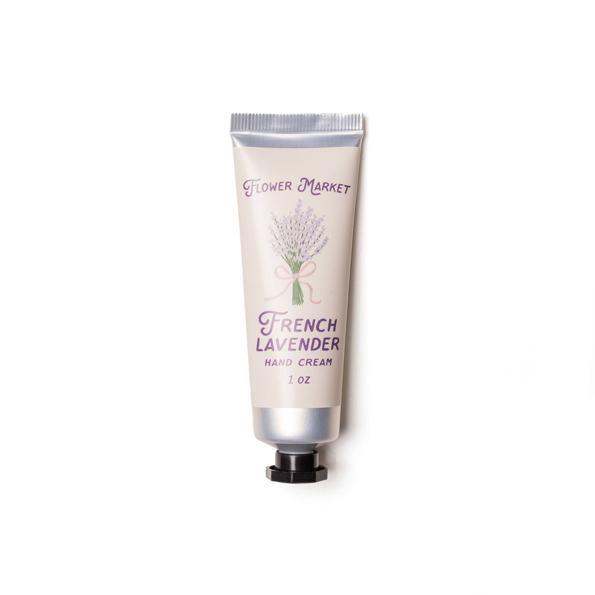 Blyskt Hand cream tube labeled 'French Lavender' from 'Flower Market' on a white background