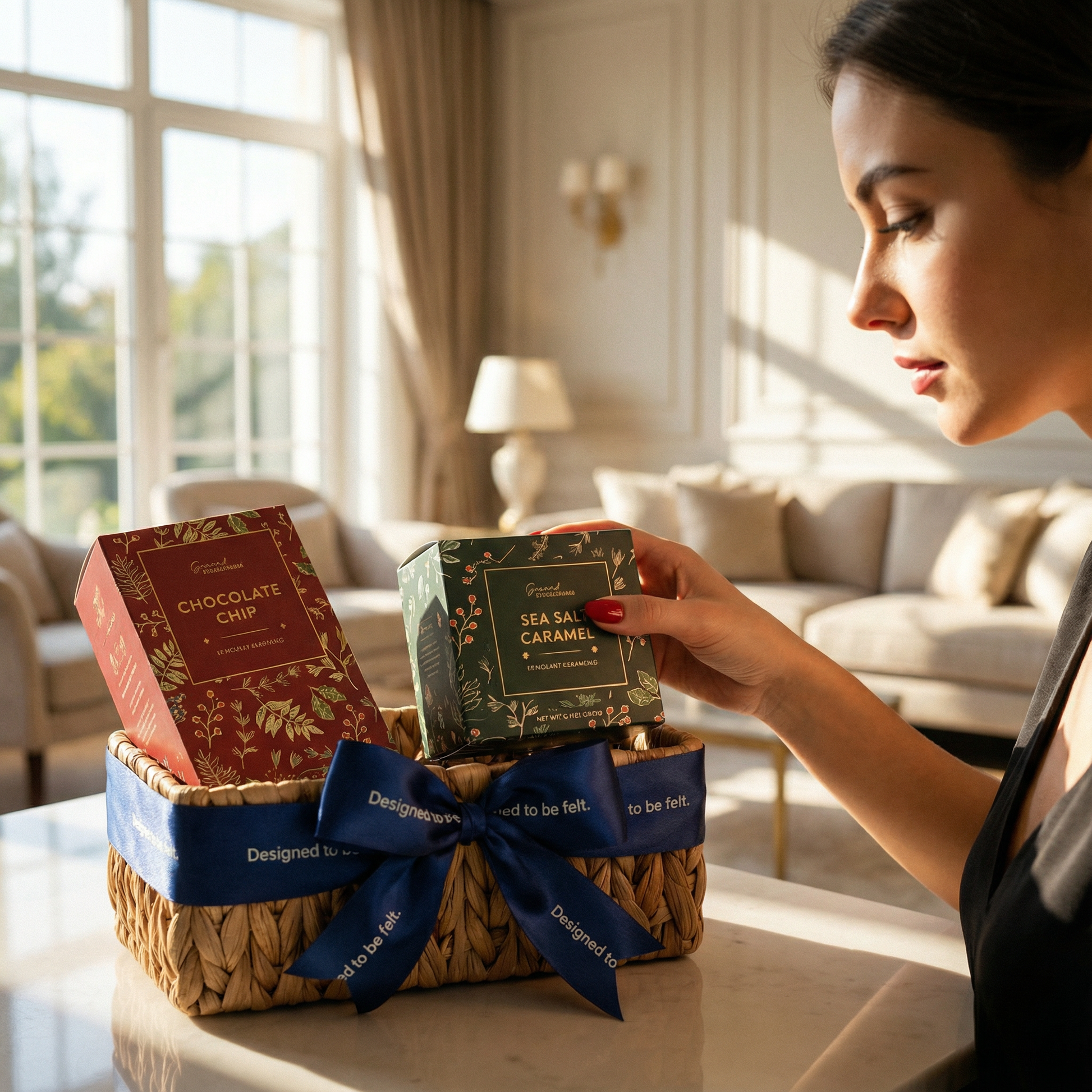 Luxury cookie gift basket with two gourmet flavors