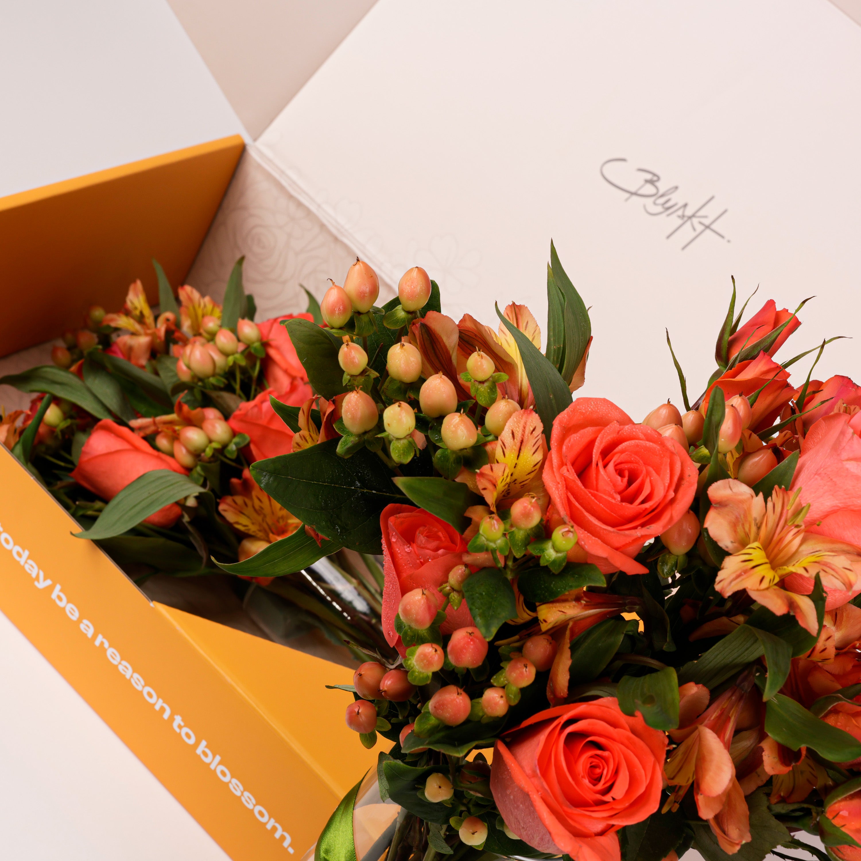 Coral Roses Flower Box
