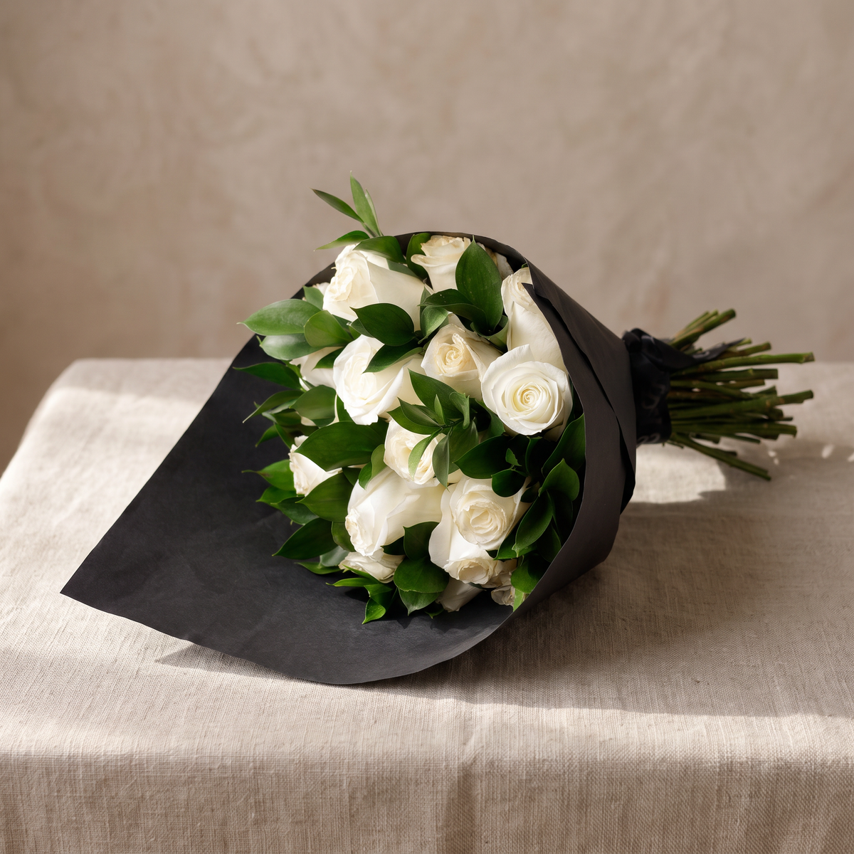 White Roses in Black