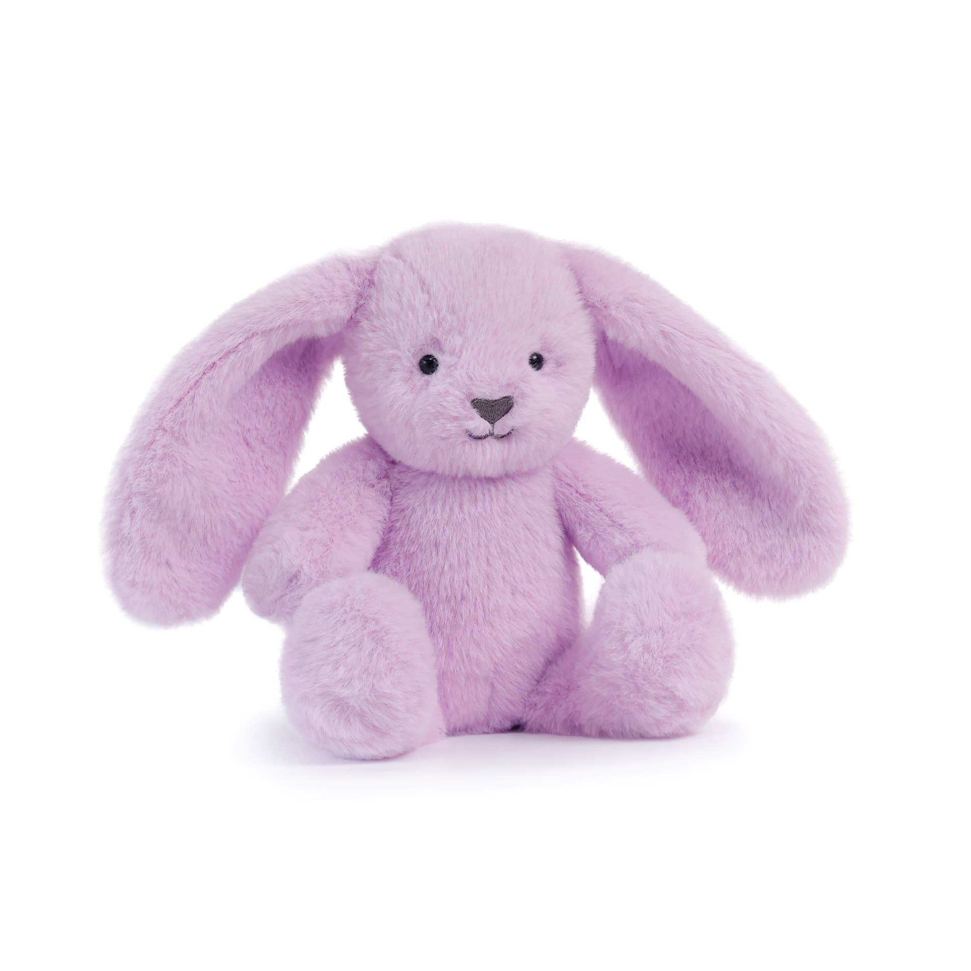Blyskt Purple plush bunny toy on a white background