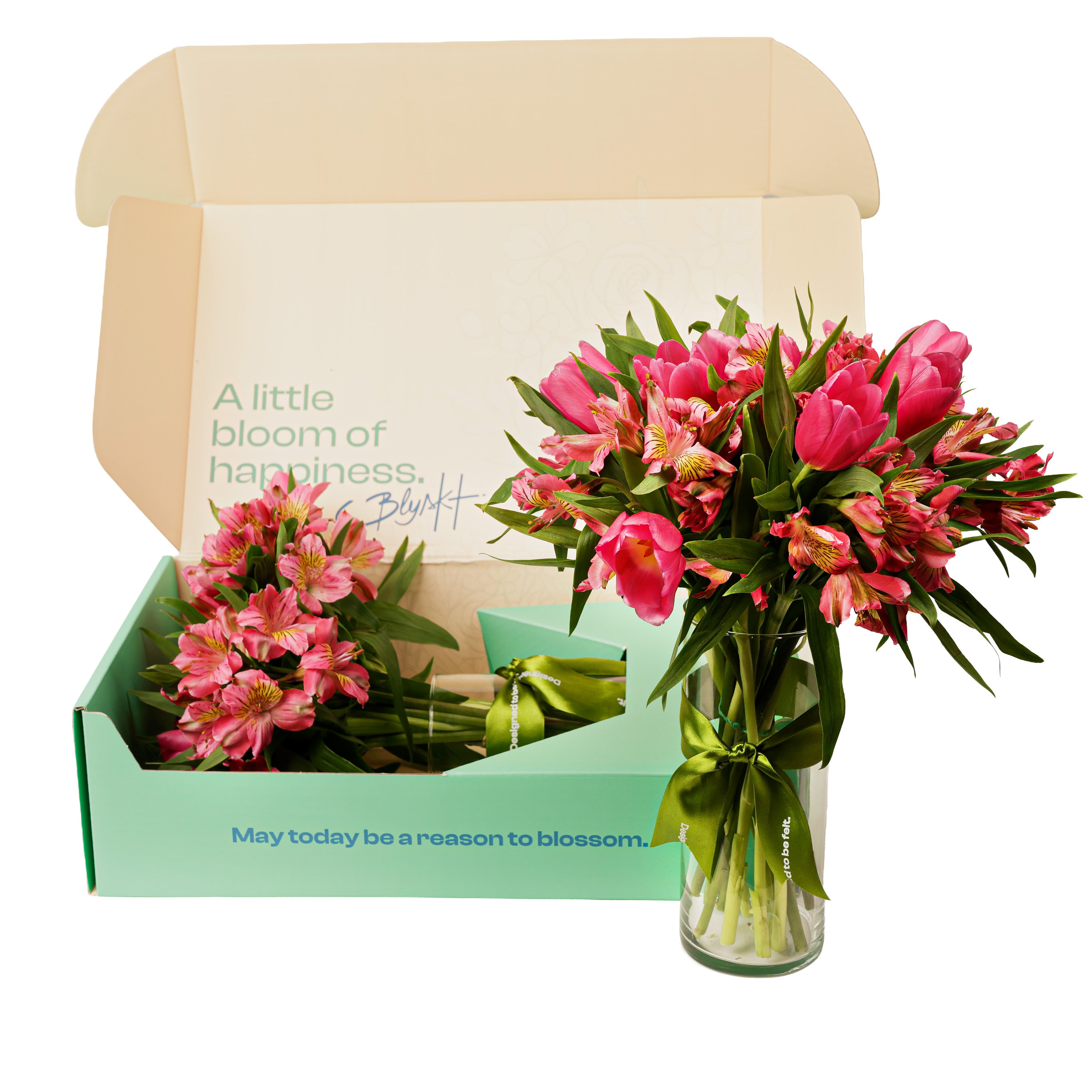 Pink Tulips & Alstroemeria Flower Box