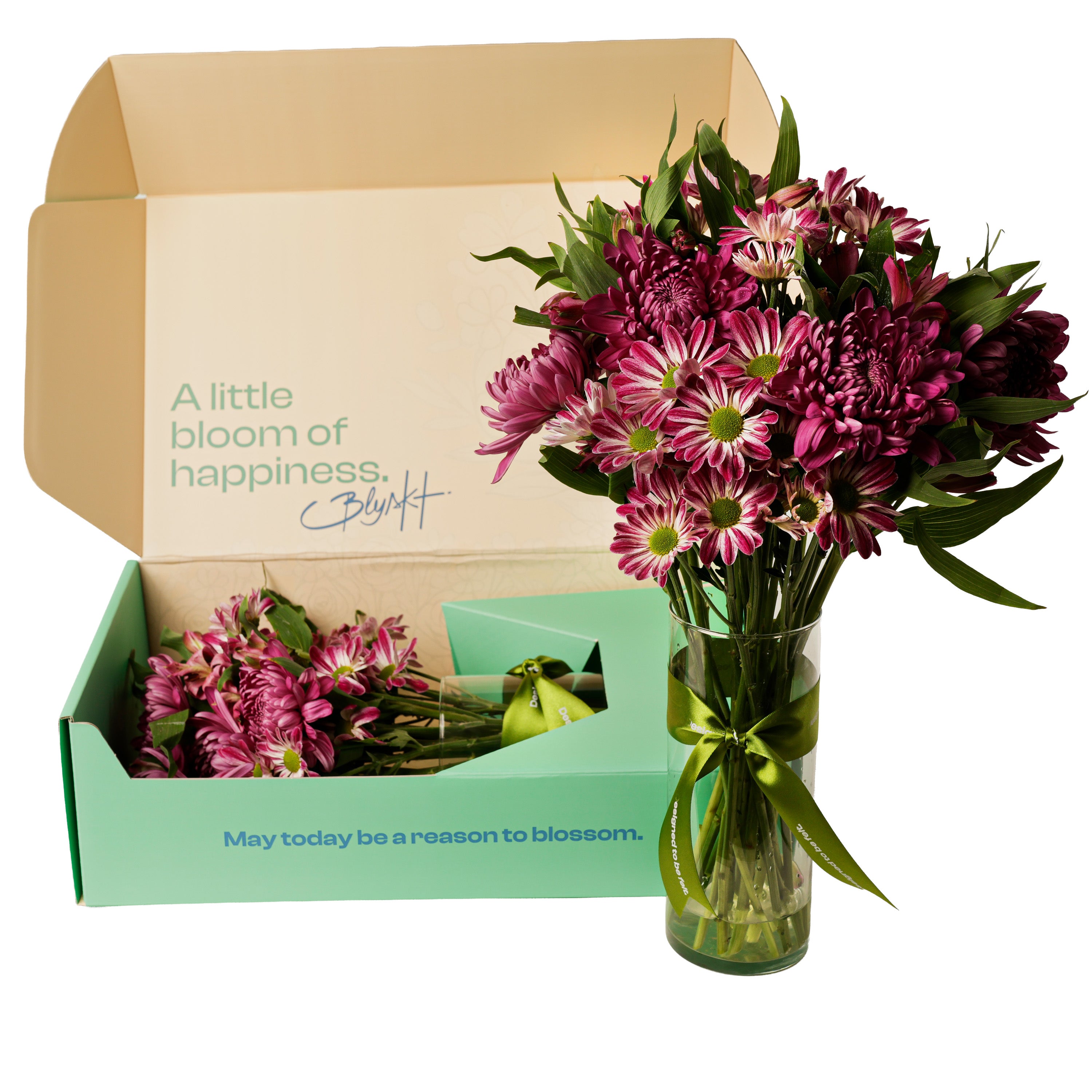 Pink Chrysanthemum & Daisy Flower Box