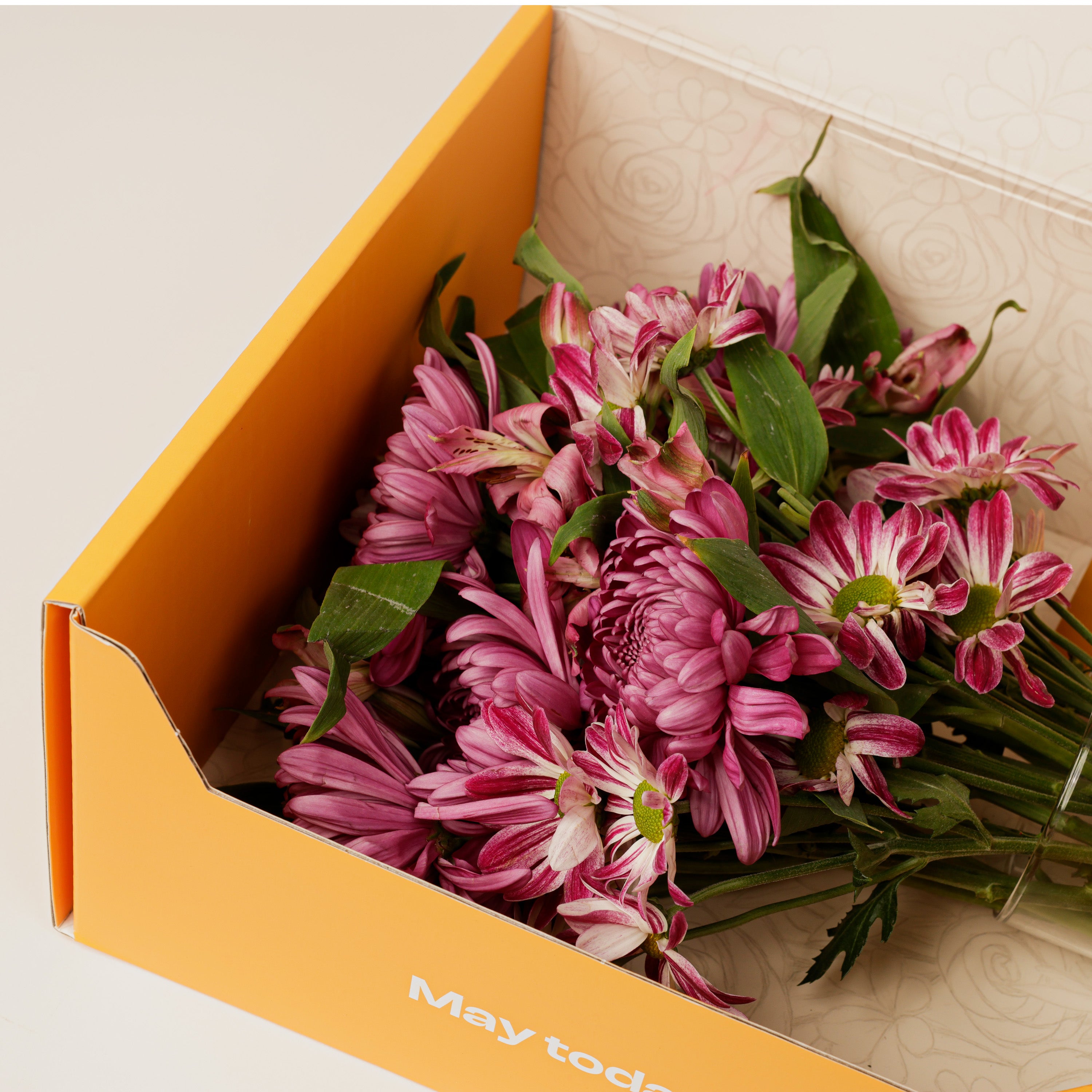 Pink Chrysanthemum & Daisy Flower Box
