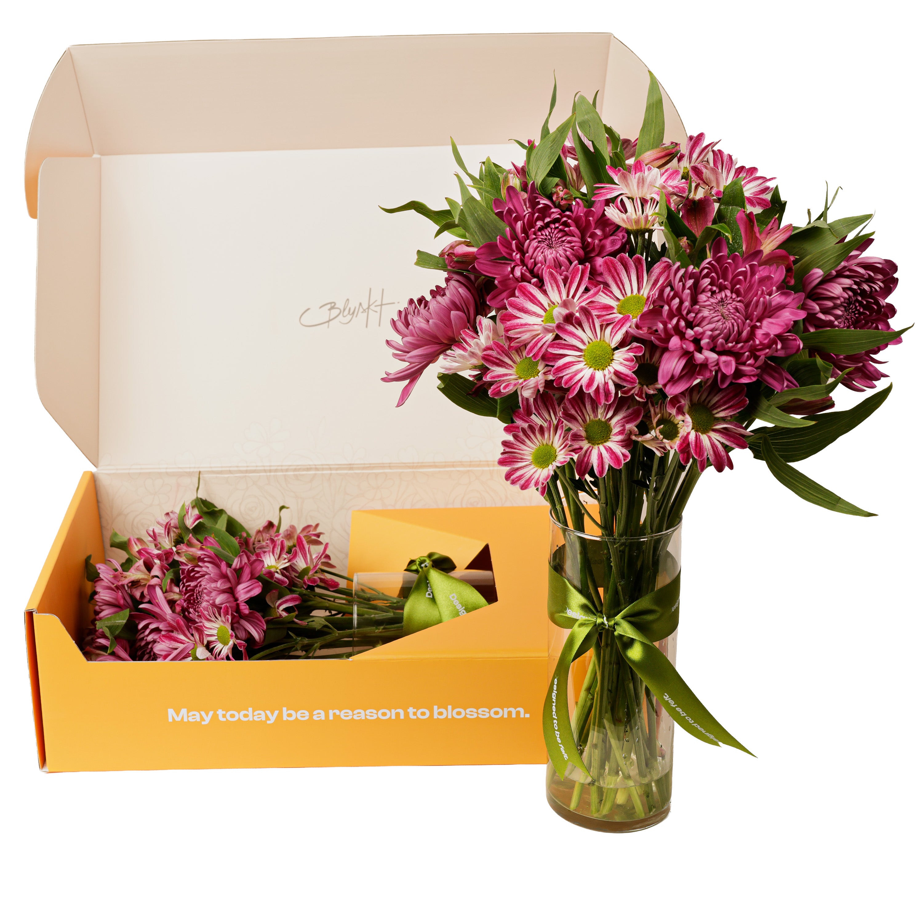 Pink Chrysanthemum & Daisy Flower Box