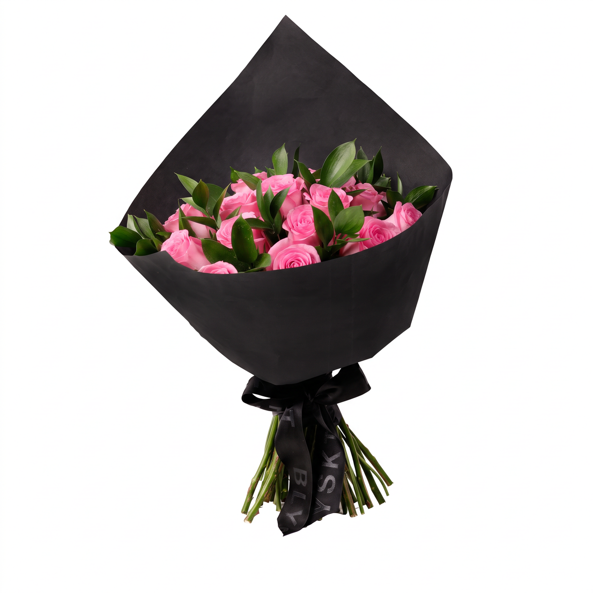 Pink Roses in Black