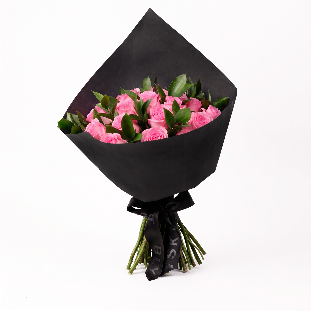 Pink Roses in Black