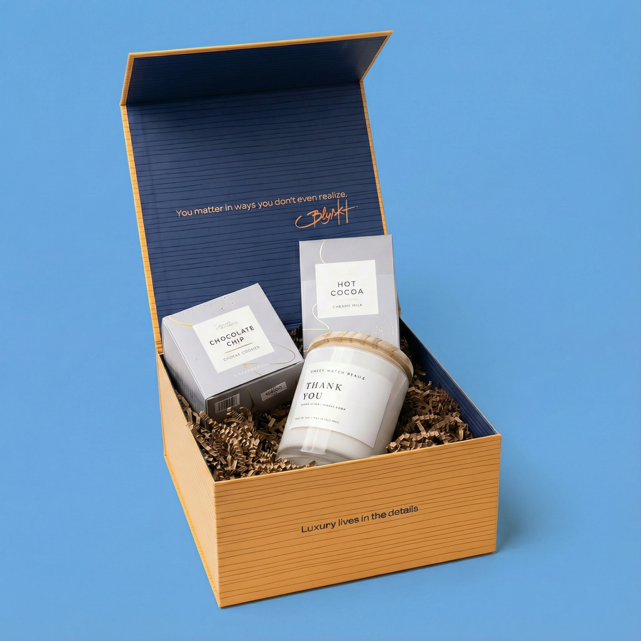 Appreciation gift box with cookies and candle by Blyskt