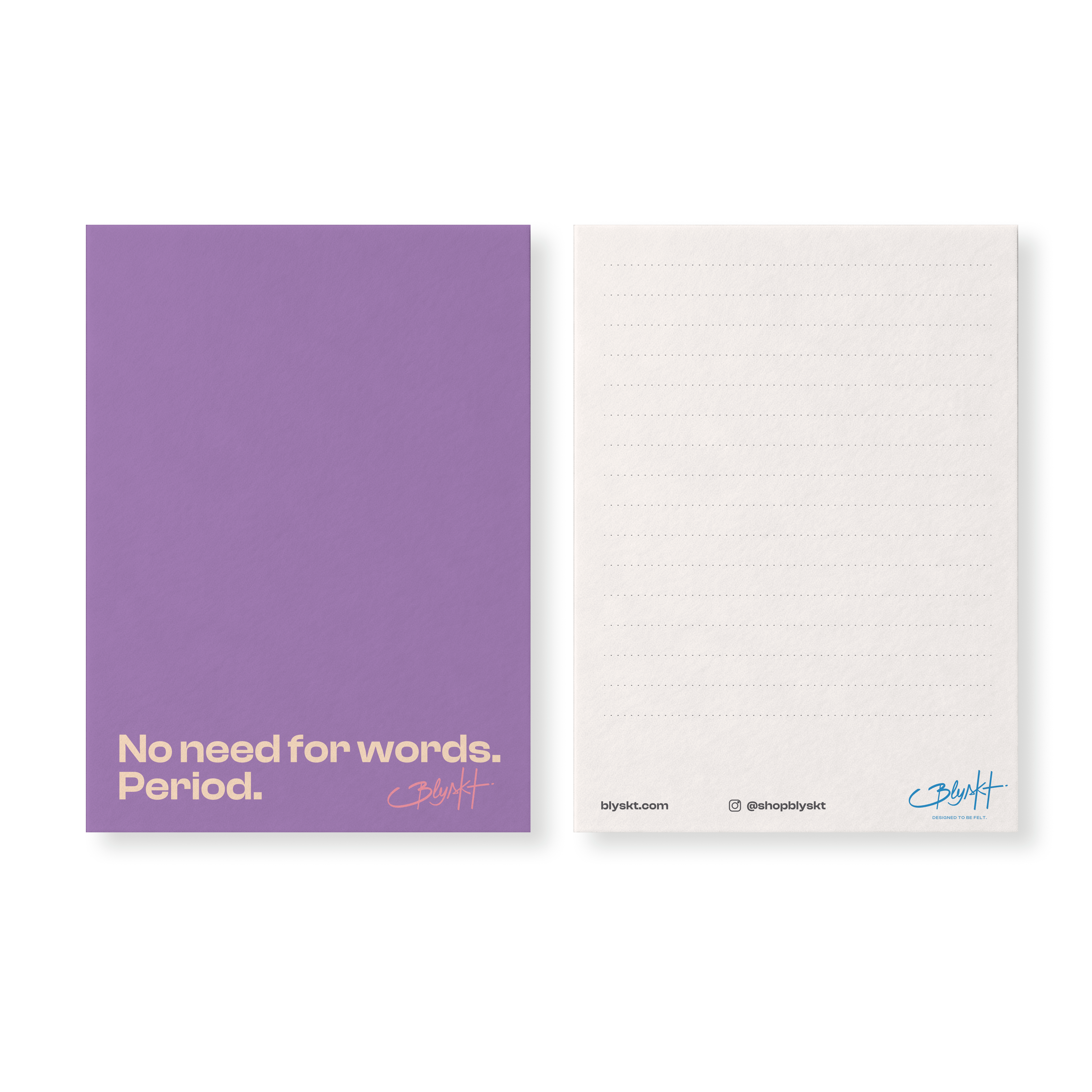No Need For Words 5x7 matte greeting card by Blyskt — minimalist design.