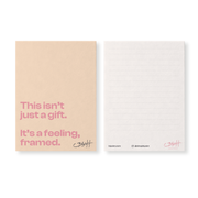 Feeling Framed 5x7 matte greeting card by Blyskt — minimalist front/back design.