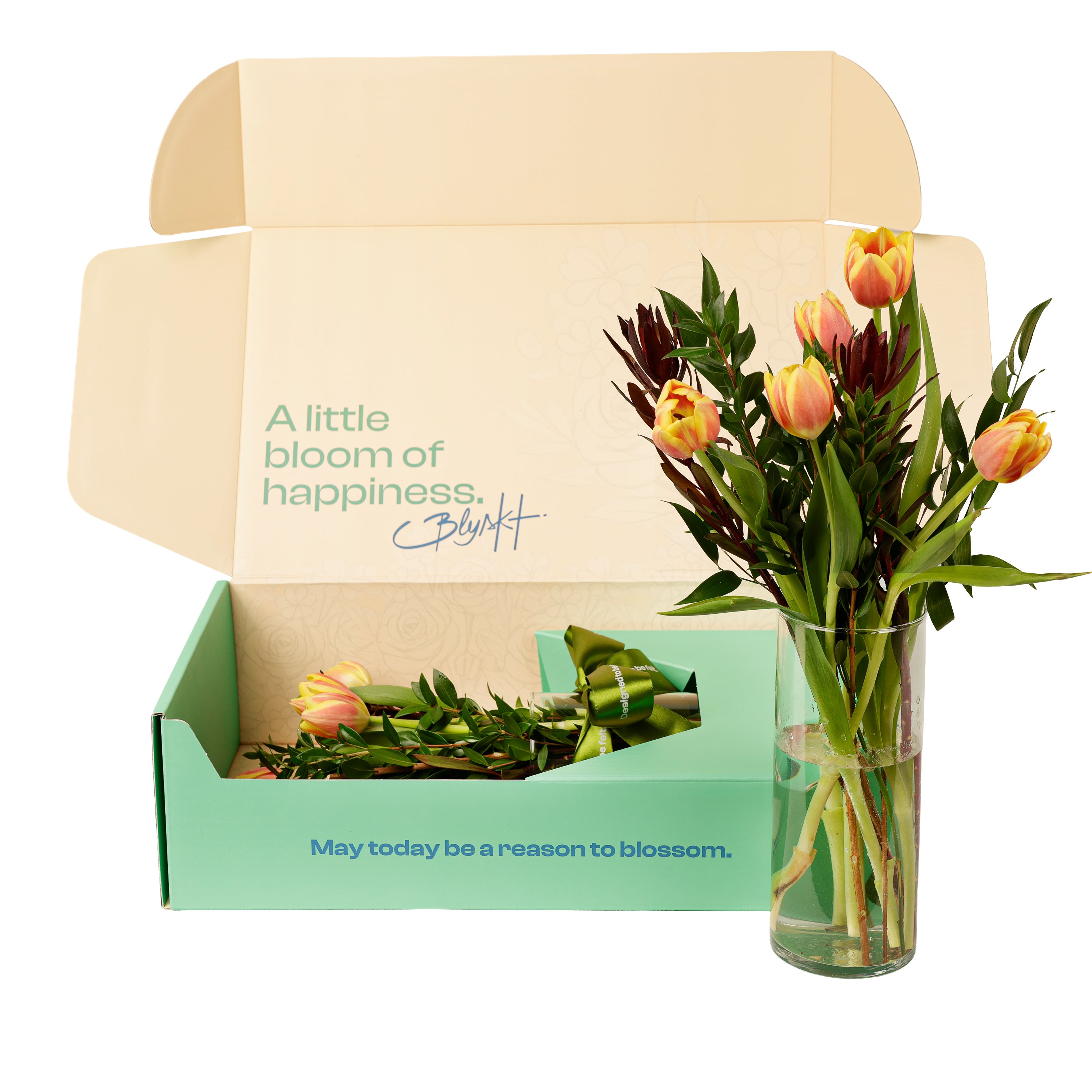 Golden Tulip Bloom Flower Box