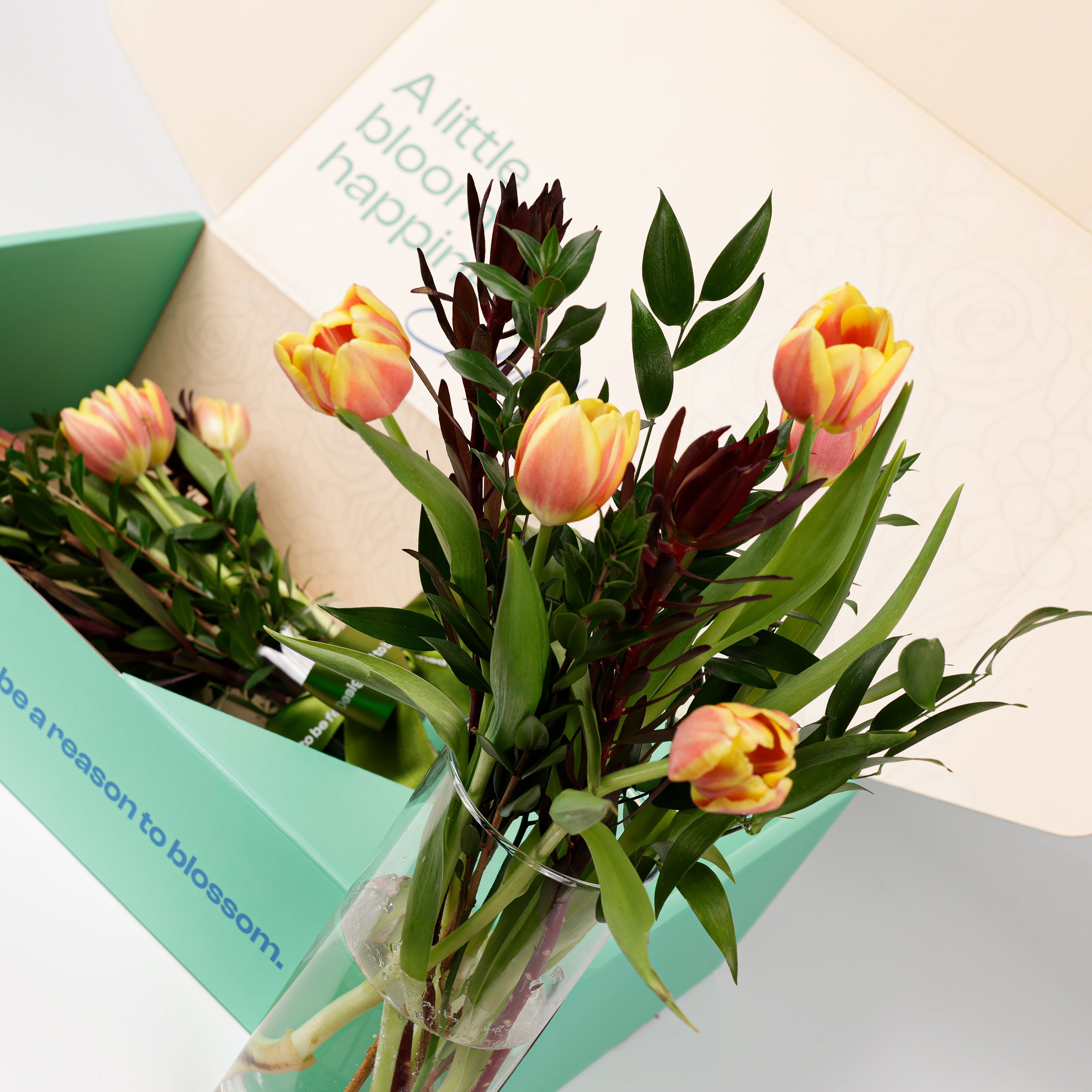 Golden Tulip Bloom Flower Box