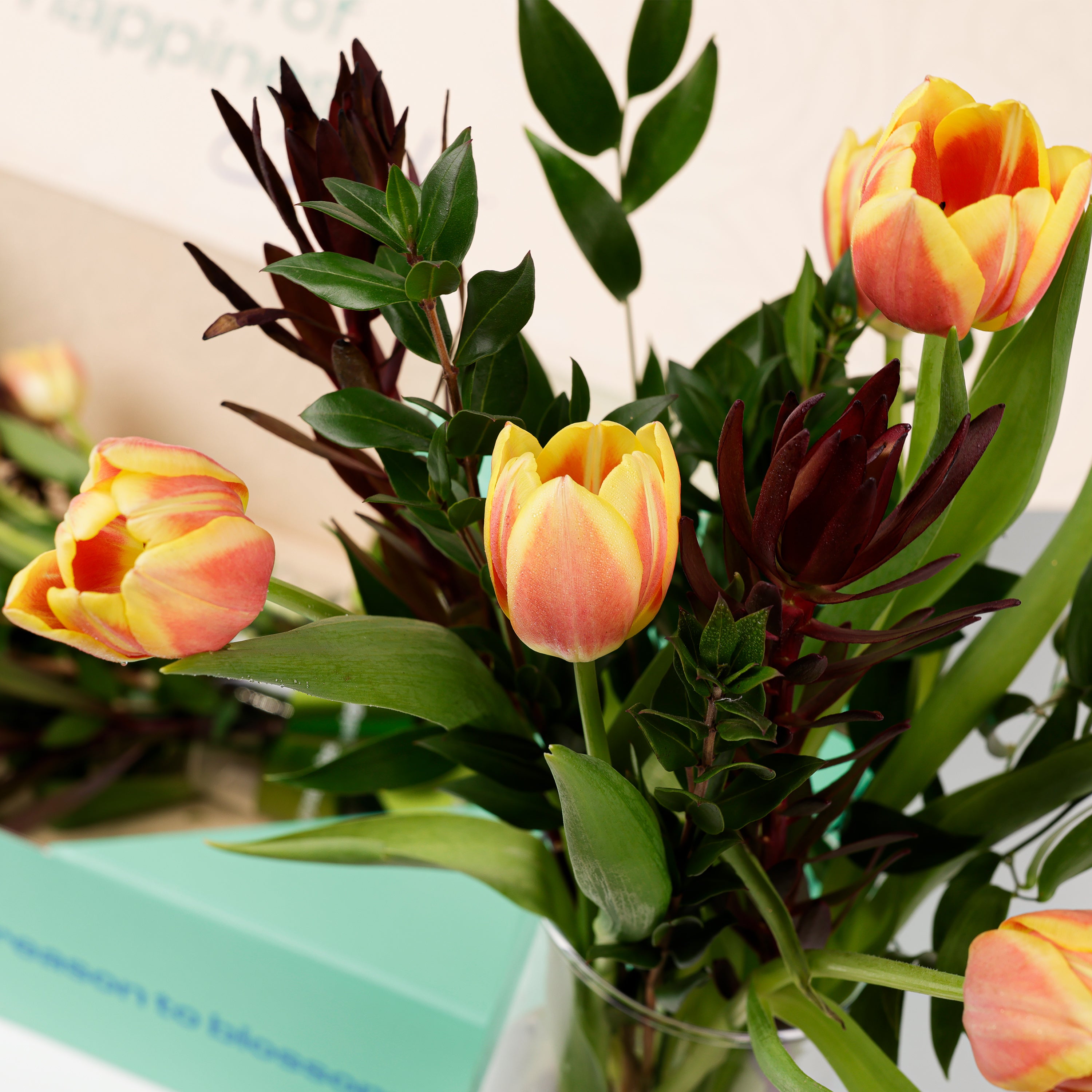 Golden Tulip Bloom Flower Box